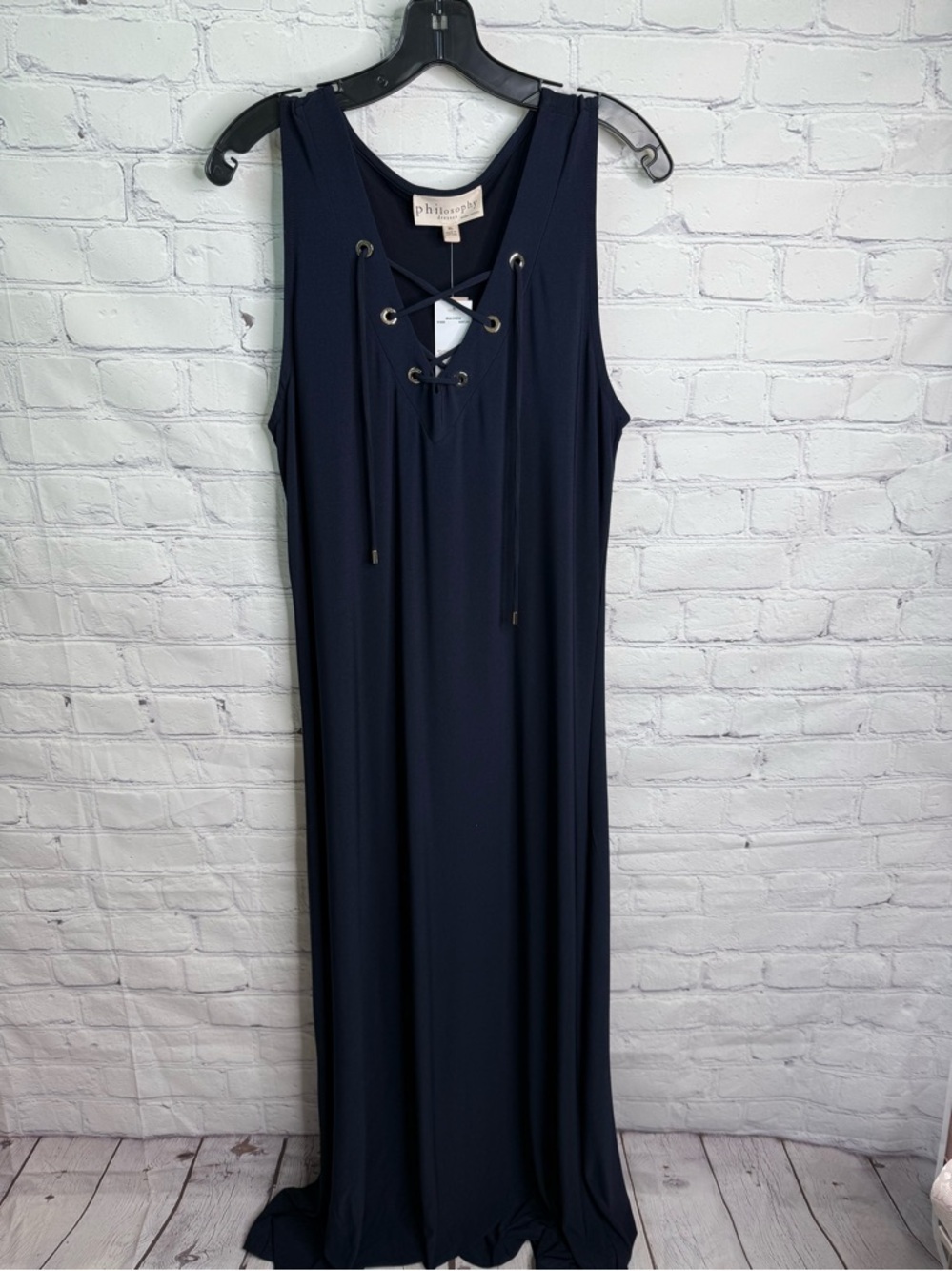 PHILOSOPHY Navy Blue Sleeveless Maxi Dress XL NWT